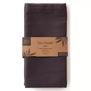 Image of Wild & Stone Organic Cotton Tea Towels Set of 2 - Slate Grey