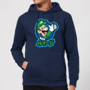 Image of Nintendo Super Mario Luigi Kanji Hoodie - Navy - M
