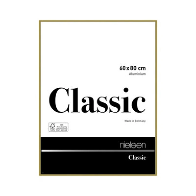 Image of Nielsen Classic Polished Gold Aluminium Picture Frame 60X80Cm - With Float Glass And Push/turn Clips