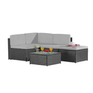 Image of Garden Gear Milan Rattan Lounge Sofa Set - Grey