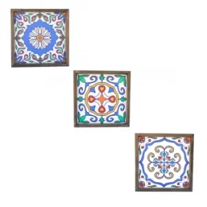 Image of KZM730 Multicolor Decorative Framed MDF Painting (3 Pieces)