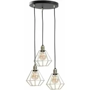 Image of Keter Como Cluster Pendant Ceiling Light Gold, 32cm, 3x E27