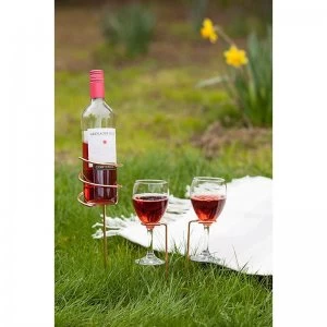 Image of B and Co Copper Effect Wine Bottle and Glass Holders