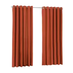 Image of Riva Home Fiji Faux Silk Ringtop Curtains (66x90 (168x229cm)) (Burnt Orange)