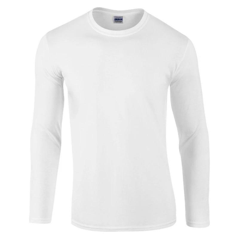 Image of Gildan Long-Sleeved T-Shirt White male