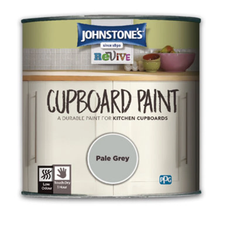 Image of Johnstone's Revive Cupboard Paint Pale Grey 750Ml