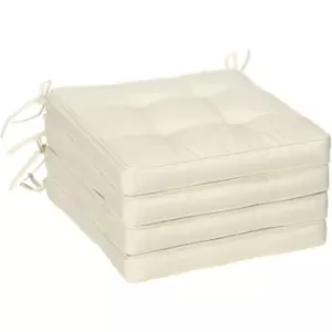 Image of 40 x 40cm Replacement Garden Seat Cushion Pad with Ties, Cream - Cream - Outsunny
