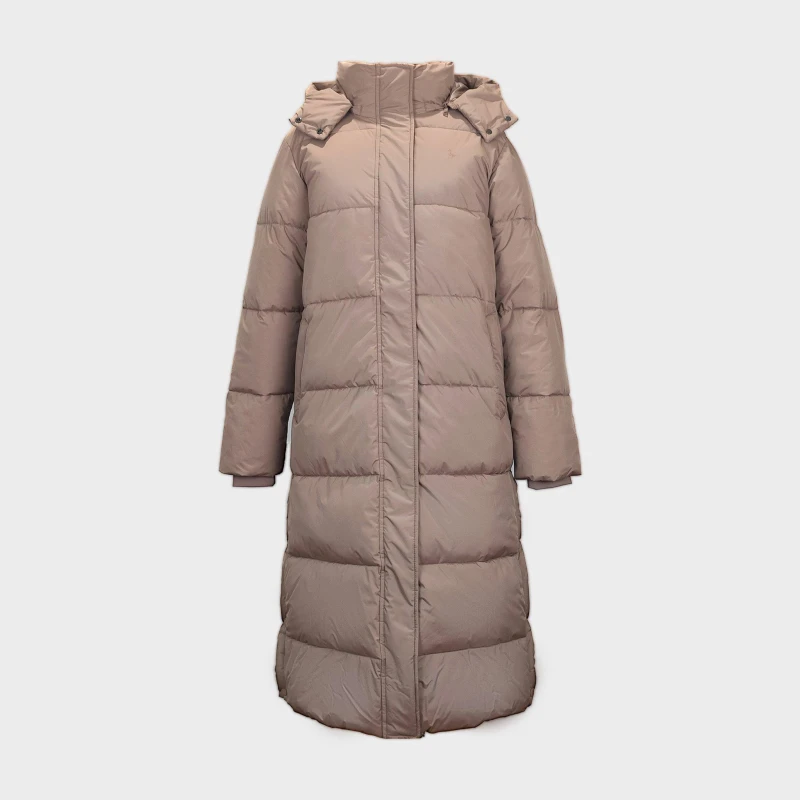 Image of Jack Wills Womens Water Resistant Wind Resistant Detachable Hood Short Puffer Jacket Mocha female 8 (XS)