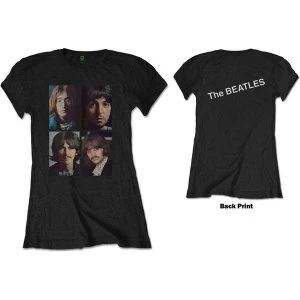 Image of The Beatles - White Album Faces Womens Medium T-Shirt - Black