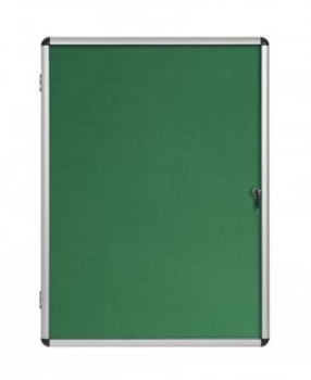 Image of Bi-Office Enclore Green Felt Lockable Noticeboard 20xA4