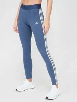 Image of adidas Essentials 3 Stripe Leggings - Navy, Size L, Women
