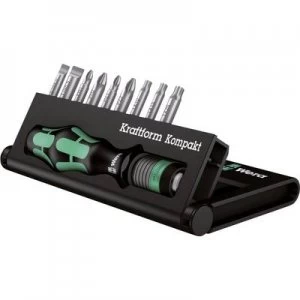 Image of Wera Kraftform Kompakt 10 05056653001 Bit set 10 Piece Slot, Phillips, Pozidriv, TORX socket