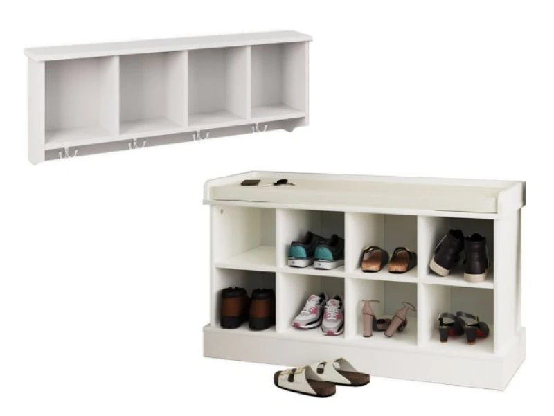 Image of GFW Kempton White 2 Piece Hallway Storage Set