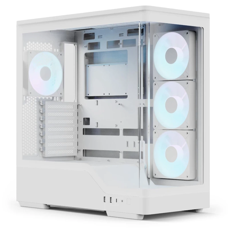 Image of Aerocool P500A Curved Glass Panel ARGB Mid Tower Gaming PC Case - White - ACCM-PN08143.21