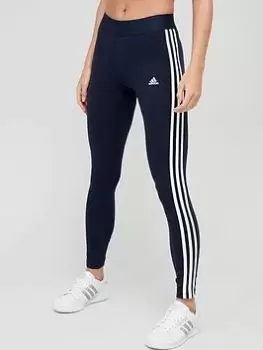 Image of adidas Essentials 3 Stripes Leggings - Navy/White, Size 2Xs, Women