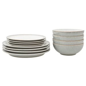 Image of Denby Elements Light Grey 12 Piece Tableware Set