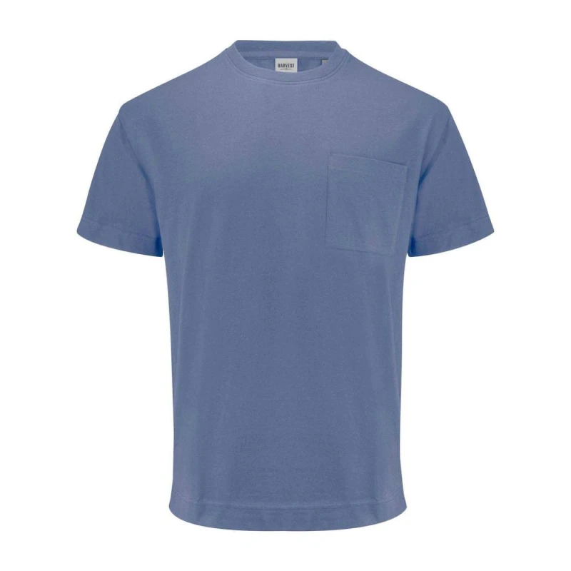 Image of James Harvest Mens Devons Pocket T-Shirt in Blue Size: Small Blue Male S