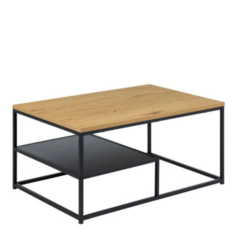 Image of Furniture To Go Gila Coffee Table In Oak & Matte Black Steel Base
