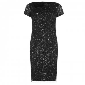 Image of Adrianna Papell Beaded Midi Dress - BLACK