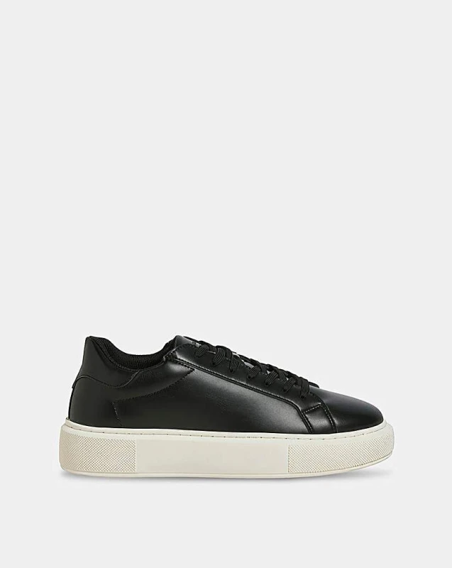 Image of jack & jones Jack & Jones Aspire Cupsole PU Trainer Black - JACK & JONES - Size: 7 Black Male 7 OQ57301