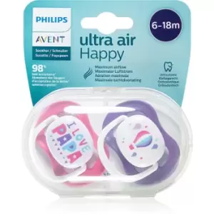 Image of Philips Avent Soother Ultra Air Happy 6 - 18 m dummy Girl Balloons 2 pc