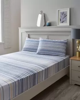 Image of Cotton Traders Bloom Fitted Sheet Set in Blue