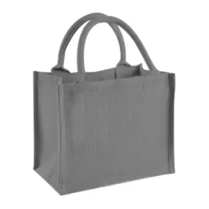 Image of Westford Mill Jute Mini Gift Bag (6 Litres) (One Size) (Graphite Grey/Graphite Grey)