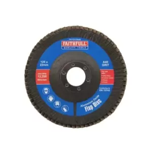Image of Faithfull - Aluminium Oxide Flap Disc 125 x 22mm 40 Grit FAIFD125A40