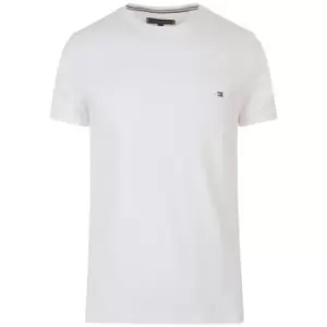 Image of Tommy Hilfiger Stretch Slim Cotton T-Shirt In White - Size Xxl