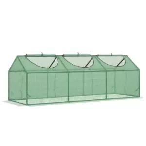 Image of Outsunny Mini Greenhouse, Small Plant Grow House for Outdoor with Durable PE Cover, Observation Windows, 180 x 60 x 60 cm, Green