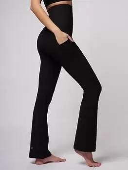 Image of TLC Sport Performance High Tummy Control Extra Strong Compression Pocket Bootleg Legging - Black, Size 2XL, Inside Leg 32, Women