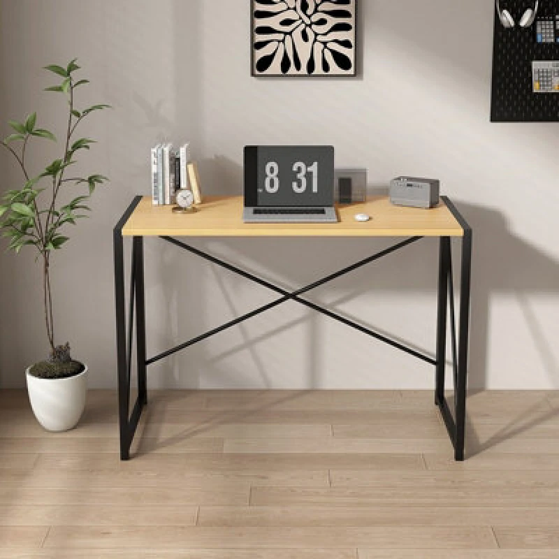 Image of MCC Direct No Assembly Folding Computer Desk 100cm - Miami Natural
