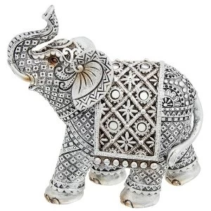 Image of Silver Diamond Elephant Medium Ornament