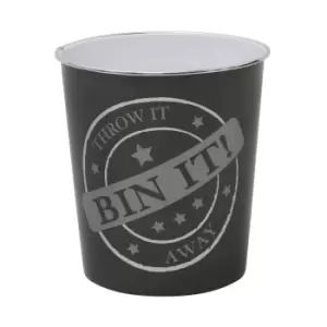 Image of JVL Bin It Plastic Waste Paper Bin - Dark Grey
