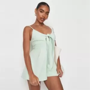 Image of Missguided Cami Button Playsuit - Green