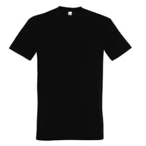 Image of SOLS Mens Imperial Heavyweight Short Sleeve T-Shirt (S) (Deep Black)