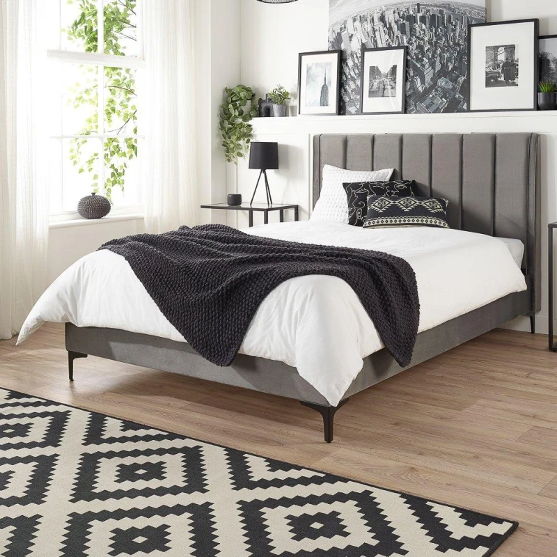 Image of Aspire Phoebe Grey Bed Frame Grey unisex King