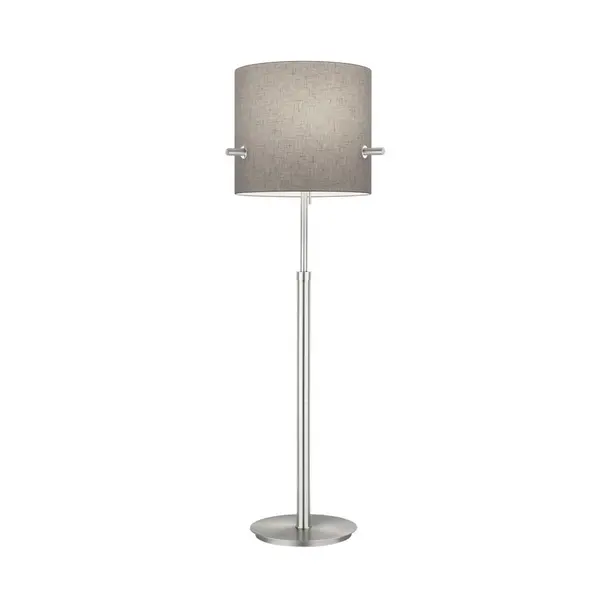 Image of Camden Modern 3 Light Floor Lamp with Shade Nickel Matt