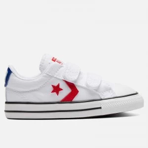 Image of Converse Toddlers Star Player Ox Velcro Trainers - White/University Red - UK 5 Toddler