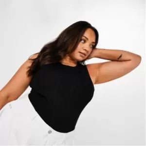 Image of Missguided Recycled Plus Size Rib Knit Bodysuit - Black