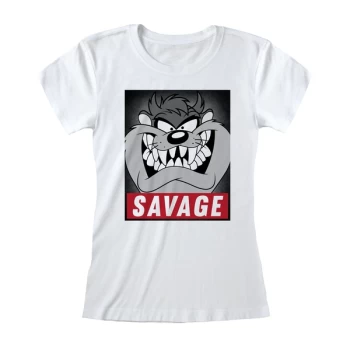 Image of Looney Tunes - Taz Savage Womens XX-Large T-Shirt - White