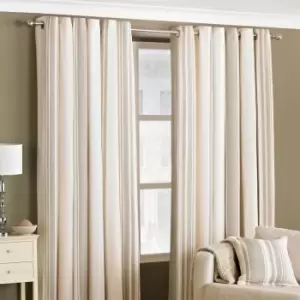 Image of Riva Home Broadway Modern Stripe Ringtop Eyelet Curtains (Pair) Polycotton Coffee (117X137Cm)