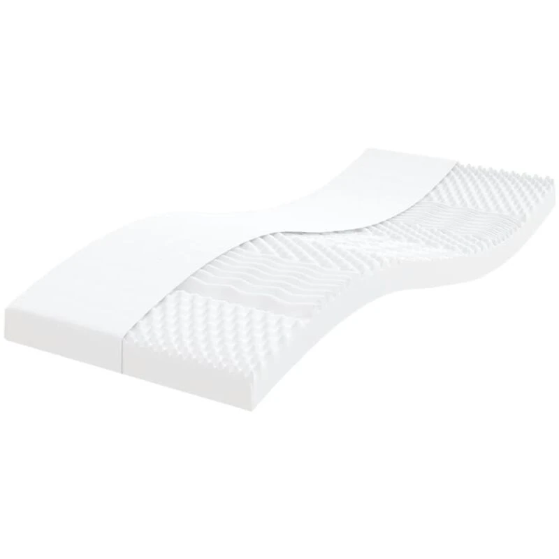 Image of Vidaxl Foam Mattress White 90X190 Cm 7-zone Hardness 20 Ild, White 356351