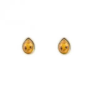 Image of Gold Plated Birthstone November Citrine Earrings E6212