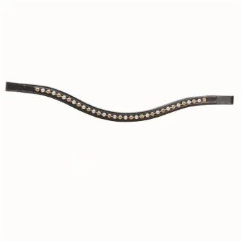 Image of Hy HyClass Curved Crystal Browband - Brown