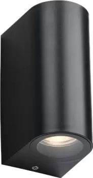 Image of KnightsBridge ALANA - 230V IP65 GU10 Polycarbonate Up/Down Wall light - Black