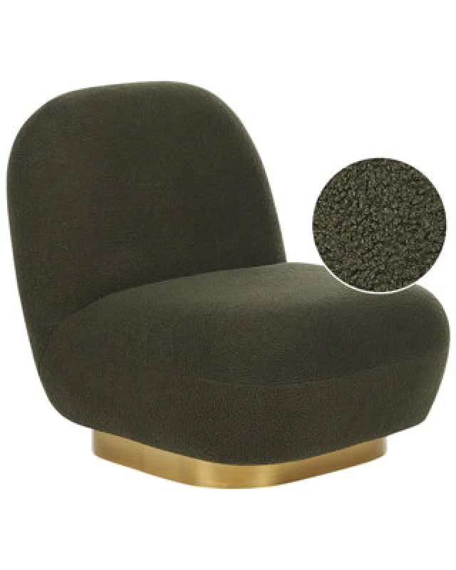 Image of Beliani Armchair Loviisa Boucle Dark Green