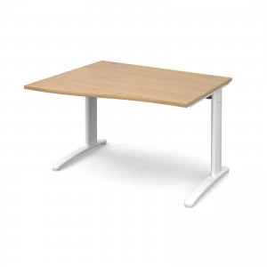 Image of TR10 Left Hand Wave Desk 1200mm - White Frame Oak Top