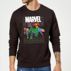 Image of Marvel Avengers Group Christmas Sweatshirt - Black