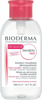 Image of Bioderma Sensibio H2O - Micelle Solution (formerly Crealine) 500ml - Reverse Pump